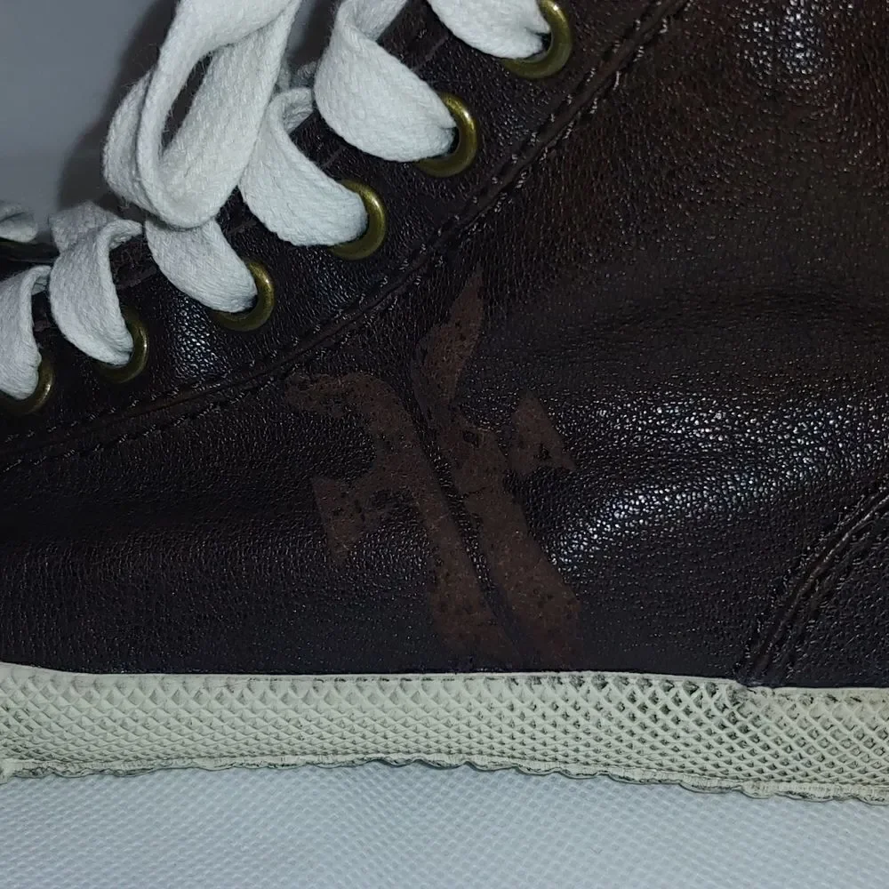 Frye Kira High top dark brown sneakers Size 6M